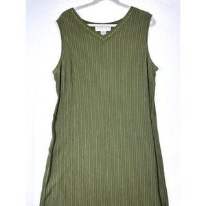 Norton Studio Maxi Dress Women's Size XL Olive Green Sleeveless